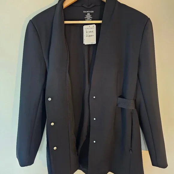 NWT Bandier Sport Logo Blazer in Black Size M - Picture 9 of 10